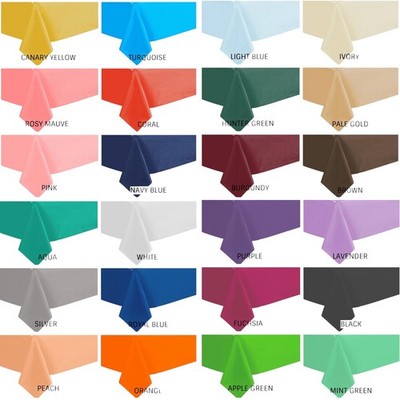TABLE COVER 54'' X 108'' Water-resistant Disposable RECTANGLE Plastic CHOOSE COLOR