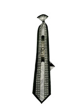 Gino Clericci Boy's Clip-on Tie Hanky Green Cream Hand Made Polyester 14" Long