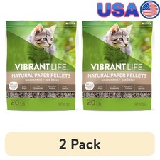 Natural Paper Pellets Cat Litter 2 Pack Unscented 20 lb Eco Friendly Dust Free