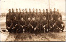 Vintage 1940s WWII Real Photo RPPC Postcard Group of Soldiers in Uniform /UNUSED
