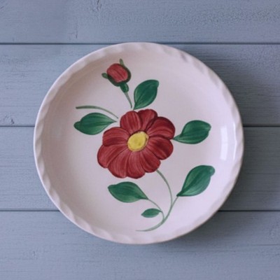 Vintage Blue Ridge Southern Pottery Mirror Image 7 1/4'' Pie Plate Hand Painted
