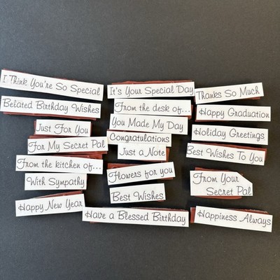 Words Phrases LOT of 22 All Occasions Warm Greetings Cling UM Rubber Stamps