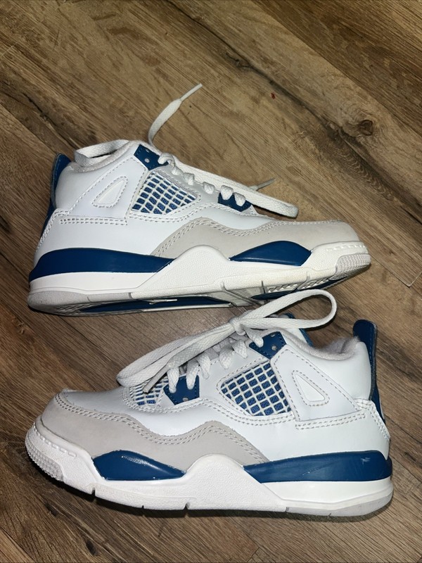 Nike Air Jordan 4 Retro Military Blue TD BQ7669-141 Toddler Size 11C Shoes