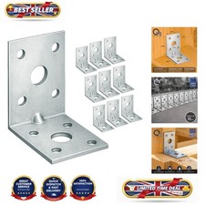 Durable 10-Pack Galvanised Steel Angle Brackets, 50x50x35mm for Construction Use