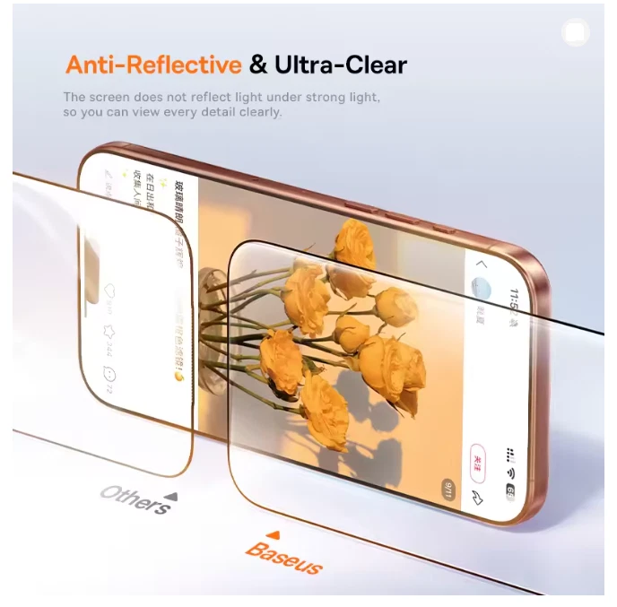 Baseus Crystalline HD Tempered Glass Screen Protector for iPhone 17 / 17 Pro Max - Image 2 of 4
