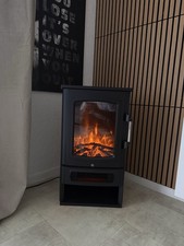 Elektrokamin Heizlüfter Elektrische Heizung LED Kamin Feuer Heizgerät - schwarz