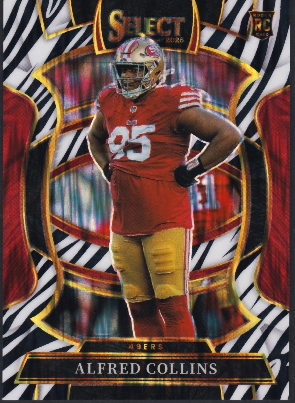2025 Panini Select - Concourse Alfred Collins #17 Zebra Prizm (RC