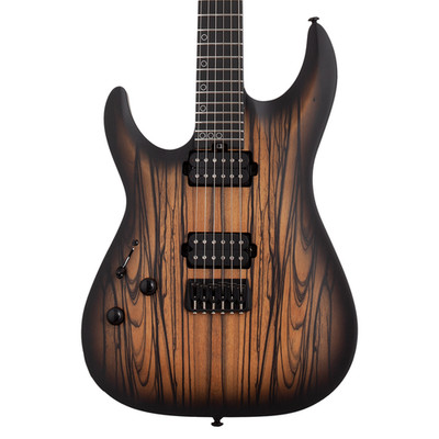Schecter C-1 Pale Moon LH Guitar - Natural Satin w/Black Burst - Open Box