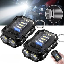 2-4x Mini Keychain Flashlight Pocket Torch Rechargeable EDC LED COB Light Lamp