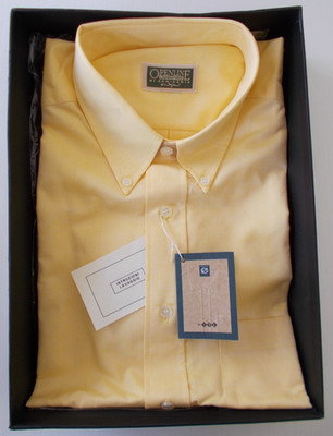 INGRAM Herren Hemd Made In Italy, Button Down, Baumwolle khaki gelb, Gr.42/16,5 99 