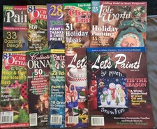 Holiday Christmas Winter Tole Painting Magazines Santas Snowman Elf Lot of 10