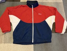 Vintage Chevrolet Full Zip Mock Neck Windbreaker Jacket Size XL Made In USA