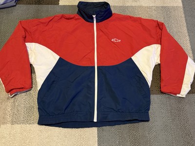 Vintage Chevrolet Full Zip Mock Neck Windbreaker Jacket Size XL
