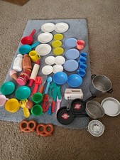 Lot Play Food Dishes Pots Metal Pretzels Little Tikes Juice