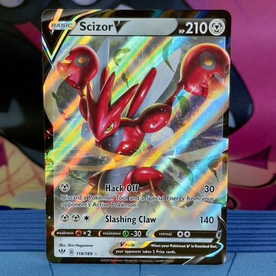 Scizor V - 118/189 - Half Art - Darkness Ablaze - English - Pokemon
