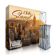 7.5x7.5FT Tension Fabric Pop Up Display Stand Trade Show Holder Backdrop Port...