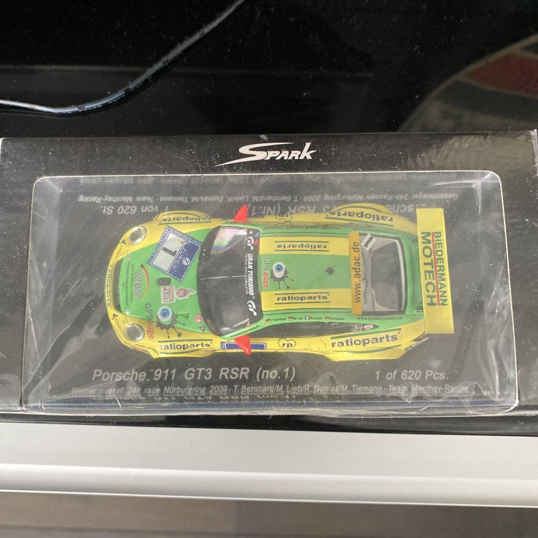 ミニカー MantheyRacing Porsche 911 GT3 RSR 2007 Spark 1:43 Porsche 911 GT3 RSR #1 Winner 24h Nuerburgring