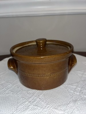 Pearsons of Chesterfield Made In England Brown Crock/Bowl/Pot W/ Lid Collectible