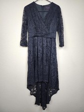 Black Whimsigoth Lace High Low Half Sleeve Large Dress
