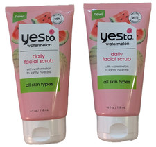 Yes To Watermelon Daily Facial Scrub 2 Tubes All Skin Types 4 fl oz each