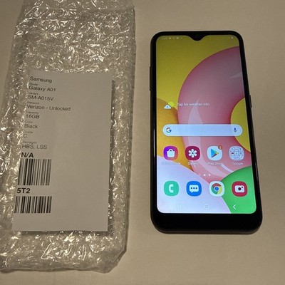Samsung Galaxy A01 16gb Black SM-A015V (Verizon / Unlocked) Android Smartphone