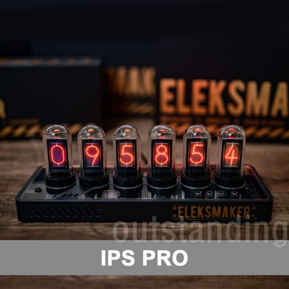 IPS Pro RGB Digital Clock w/ 6 Nixie Electronic RGB Light Table Retro Glow Tube/