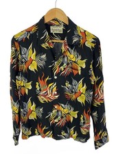 WACKO MARIA Long Sleeve Shirt L Rayon BLK All Over Pattern