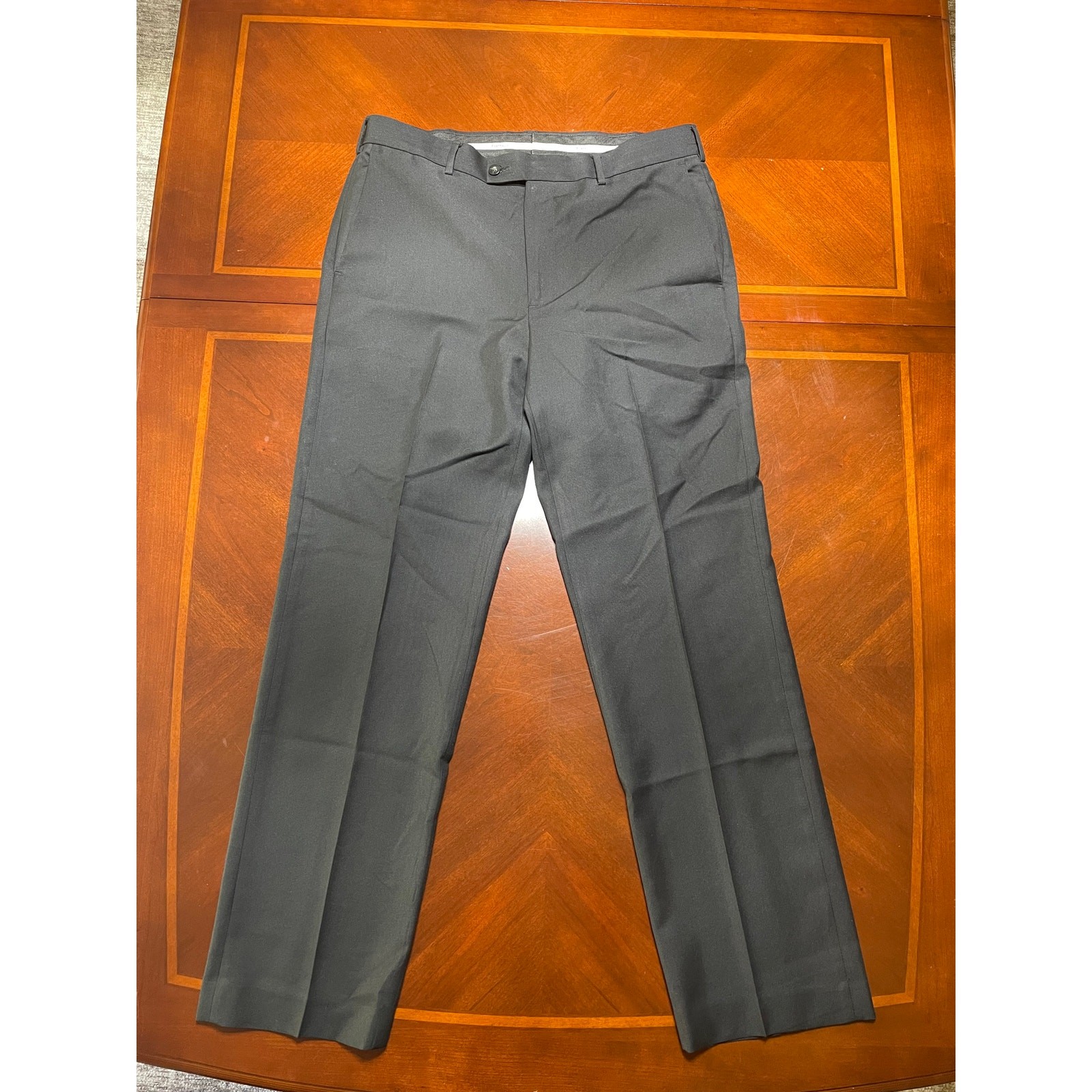 Perry Ellis Portfolio Mens Black Dress Pants 34x32 Formal Hook Bar Closure