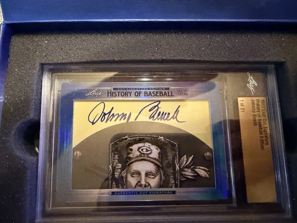 2017 Johnny Bench - *1/21 RARE* Leaf Cut Signature: History Of Baseball - Image 2 of 4