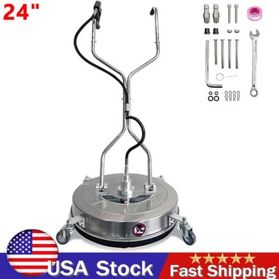 24'' Pressure Washer Surface Cleaner with 4 Wheels Dual Handle 4900 Max PSI