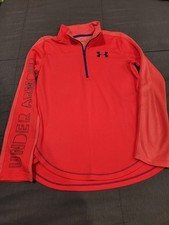 Girls Under Armour Pink And Purple Logo Pullover 1/4 Zip Youth XL
