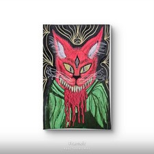 Acrylic Marker Cat Demon Paper Art Original 6.7x10