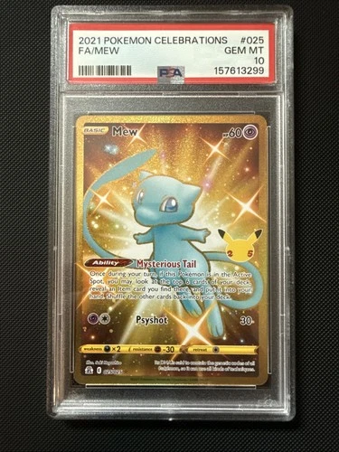 PSA 10 Mew 025/025 Secret Rare Holo 2021 Pokemon TCG Celebrations ENG