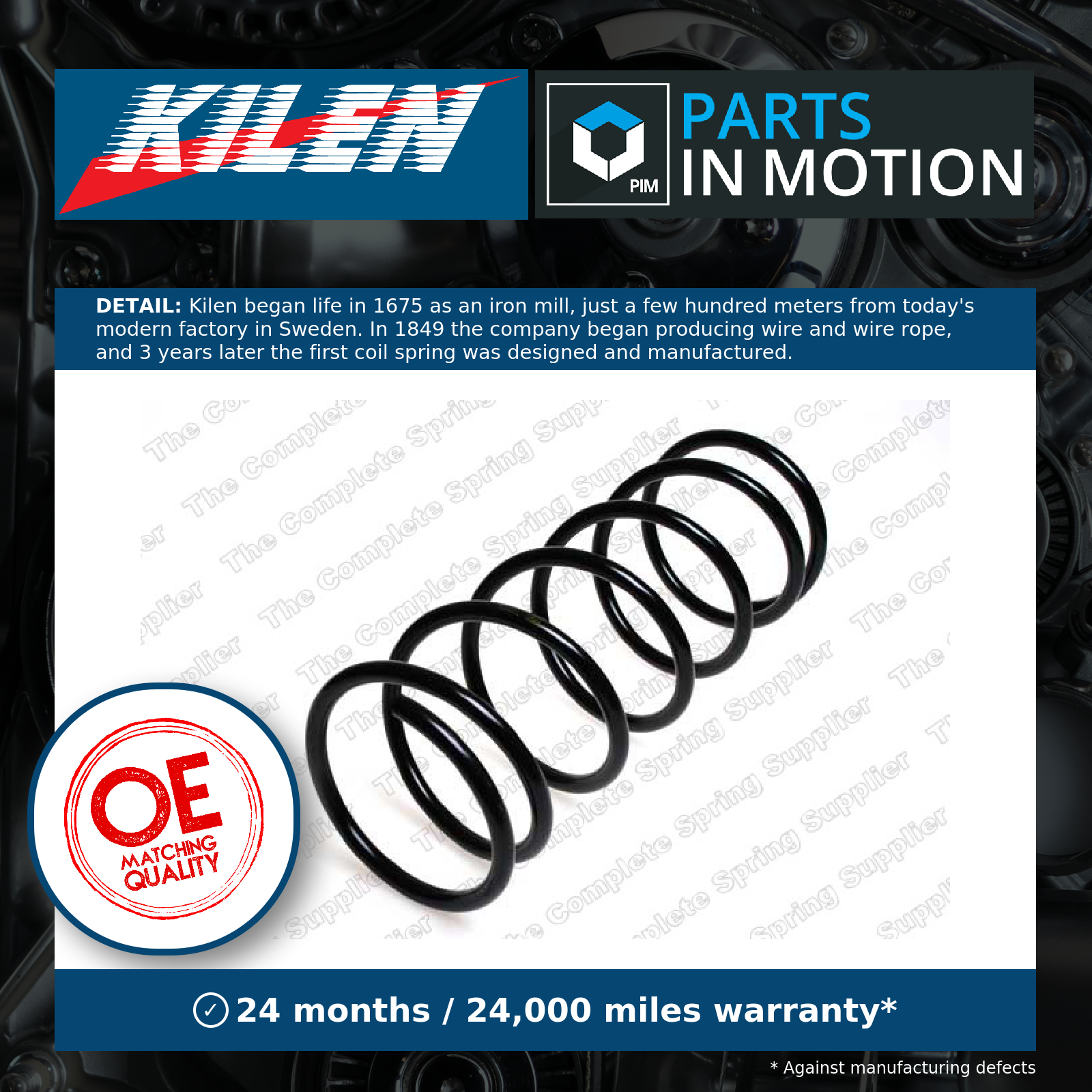 Kilen 21400 Front Coil Spring Fits Peugeot 405 500235 500278 5002HS 91539874 - Image 4