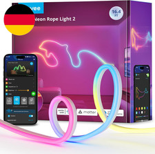 Govee Neon Rope Light 2, RGBIC Neon LED Strip 5M Mit Form-Mapping, DIY Design, K