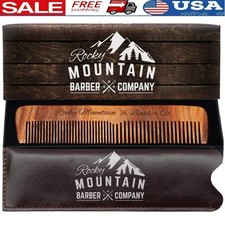 Ultimate Wood Hair Comb Anti-Static Grooming Tool W/ Carrying Case Men New