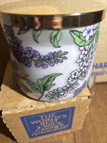 Bath & Body Works Fresh Cut Lilacs Scented 3 Wick Candle 14.5 oz - Picture 3 of 6