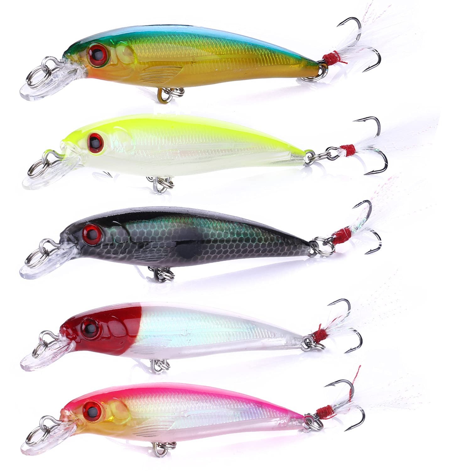 Minnow Lures,Fishing Lures for Bass,Tackle CrankBait Swimbait Topwater Lures ... - Image 7