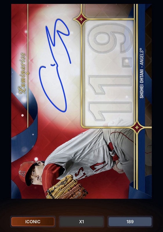 2023 Topps Luminaries Baseball Shohei Ohtani Iconic Autograph  /189 BUNT DIGITAL