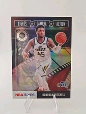 2019-20 Panini Hoops Premium Donovan Mitchell #9 Lights Camera Action Holo Prizm