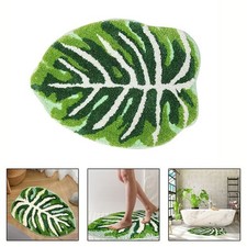 Weiche Kaschmirimitat Fußmatte mit Blattmotiv rutschfeste Rückseite 40 x 60 cm