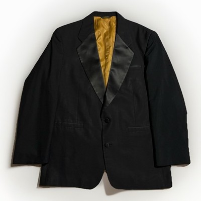 After Six President Tuxedo Jacket Satin Peak Lapel Loro Piana 41R Union Made