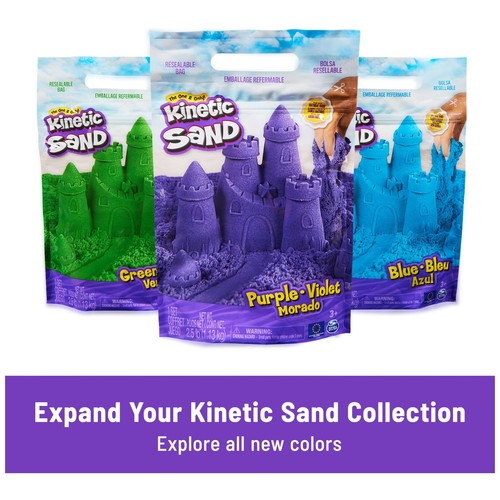 Kinetic Sand, Squish N’ Create Playset with 13.5oz Blue, Yellow & Pink Play S. - Picture 8 of 9
