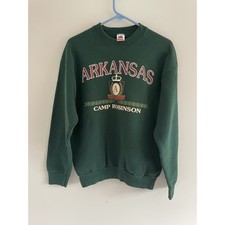 Vintage 80s Fruit of the Loom Arkansas Green Crewneck Sweatshirt Adult L