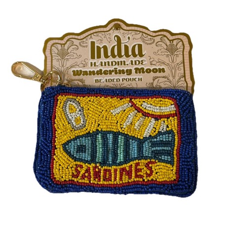 Beaded Clutch/Pouch - Sardines