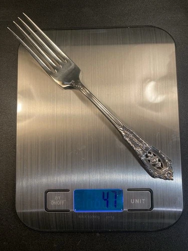 VINTAGE Wallace STERLING Silver Rose Point 7 Inch Place Fork No Monogram 47 Gram