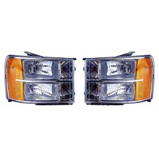 For Gmc Sierra 1500 Headlight Assembly 2007-2013 Pair Passenger Driver Side