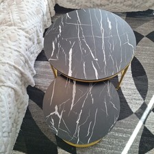 Nesting Coffee Tables Set Of 2 Round Stacking Sofa Side Tables For Living Room