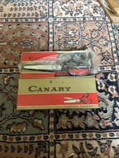 RED CANARY Vintage PINKING SHEARS Retro Scissors - IN BOX!