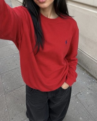  Titel: Polo Ralph Lauren Sweatshirt   Rot   Pony Logo   Groesse L 